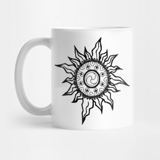 Black Sun Mandala Mug